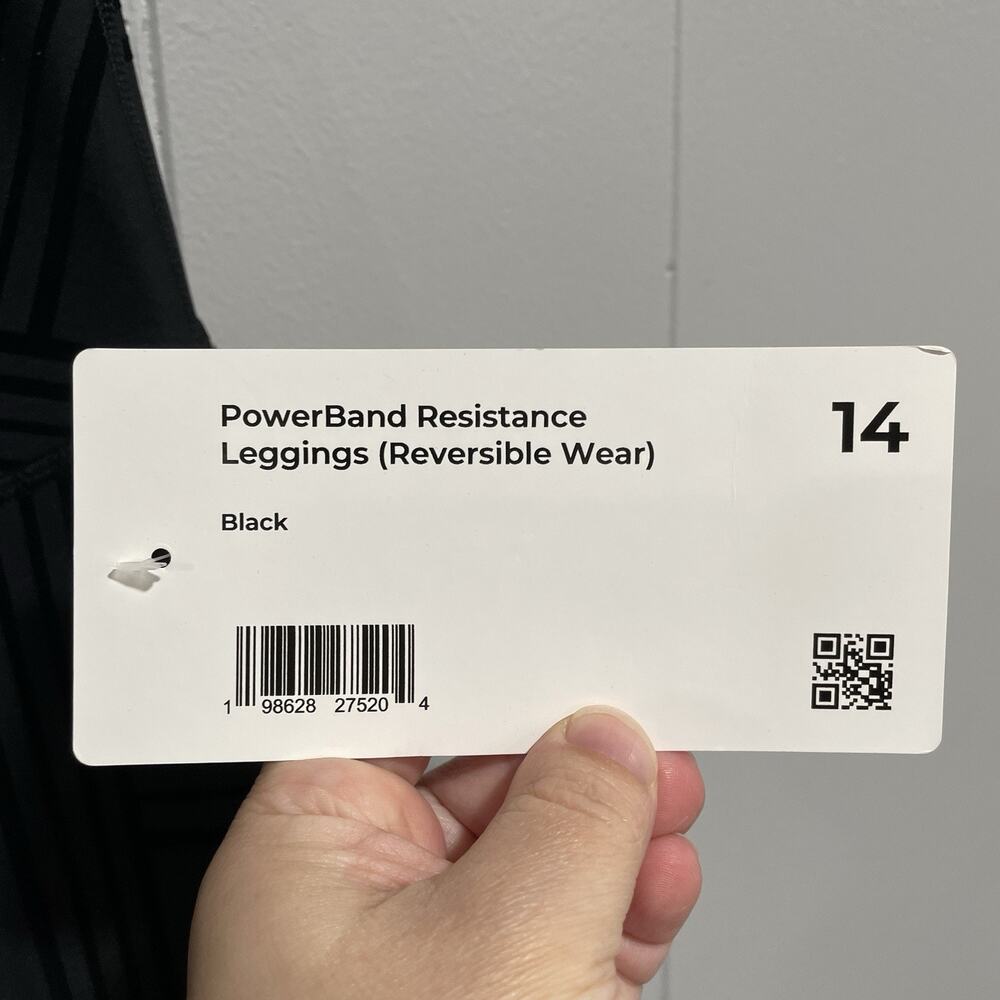Fanka PowerBand Resistance Leggings Womens 14 Black Reversible High Rise Pocket - Picture 4 of 5